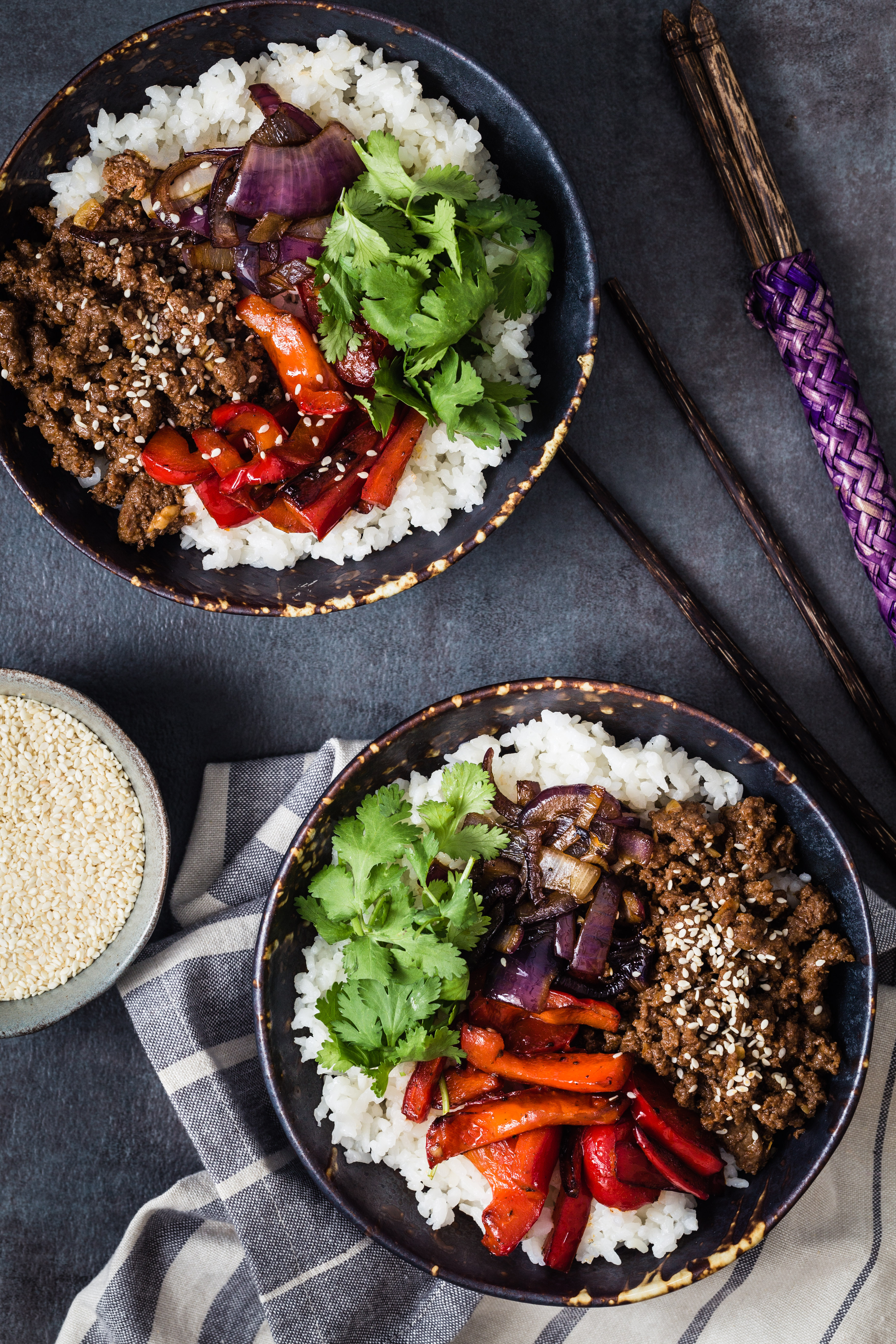 Asian beef rice bowl - Eat Good 4 Life